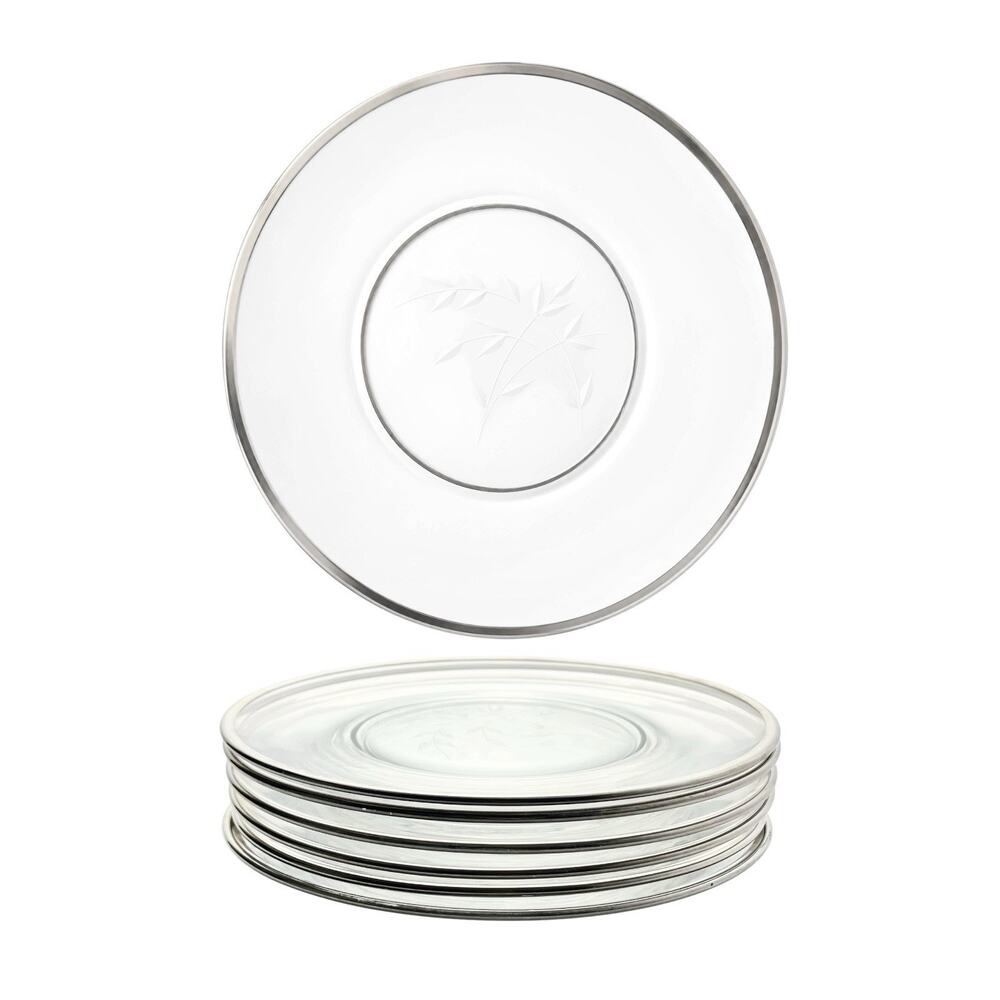 Fostoria “Bridal Belle” Set of 6 Glass Salad Plates 7 1/2”